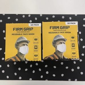 lot of 2x : Firm Grip Face Masks Reusable Breathable Washable, One Size, 16 PACK